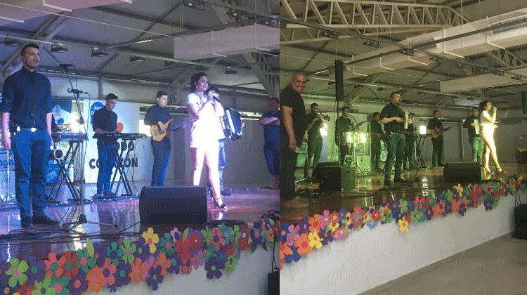 Ángela Leiva en fiesta de la familia de ATSA